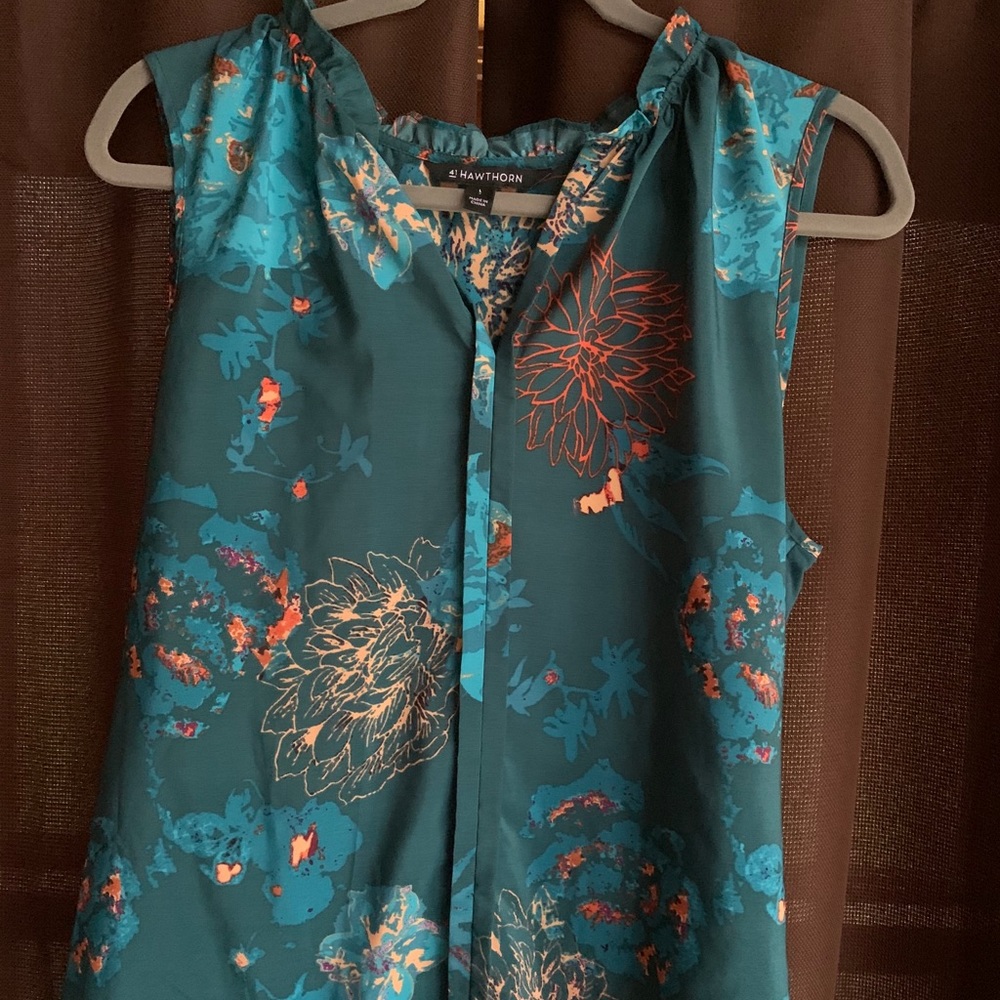 Teal shell top